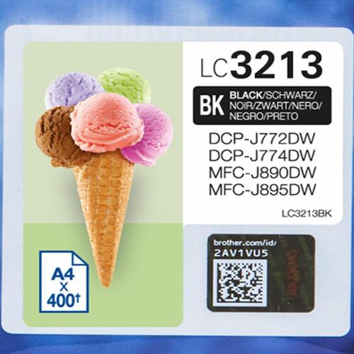 Original blækpatron Brother LC3213BK Sort