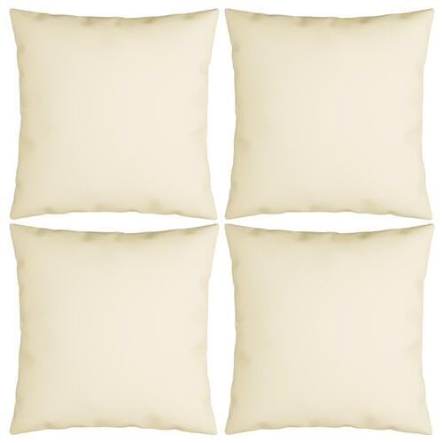 Pyntepuder 4 stk. 50x50 cm stof cremefarvet