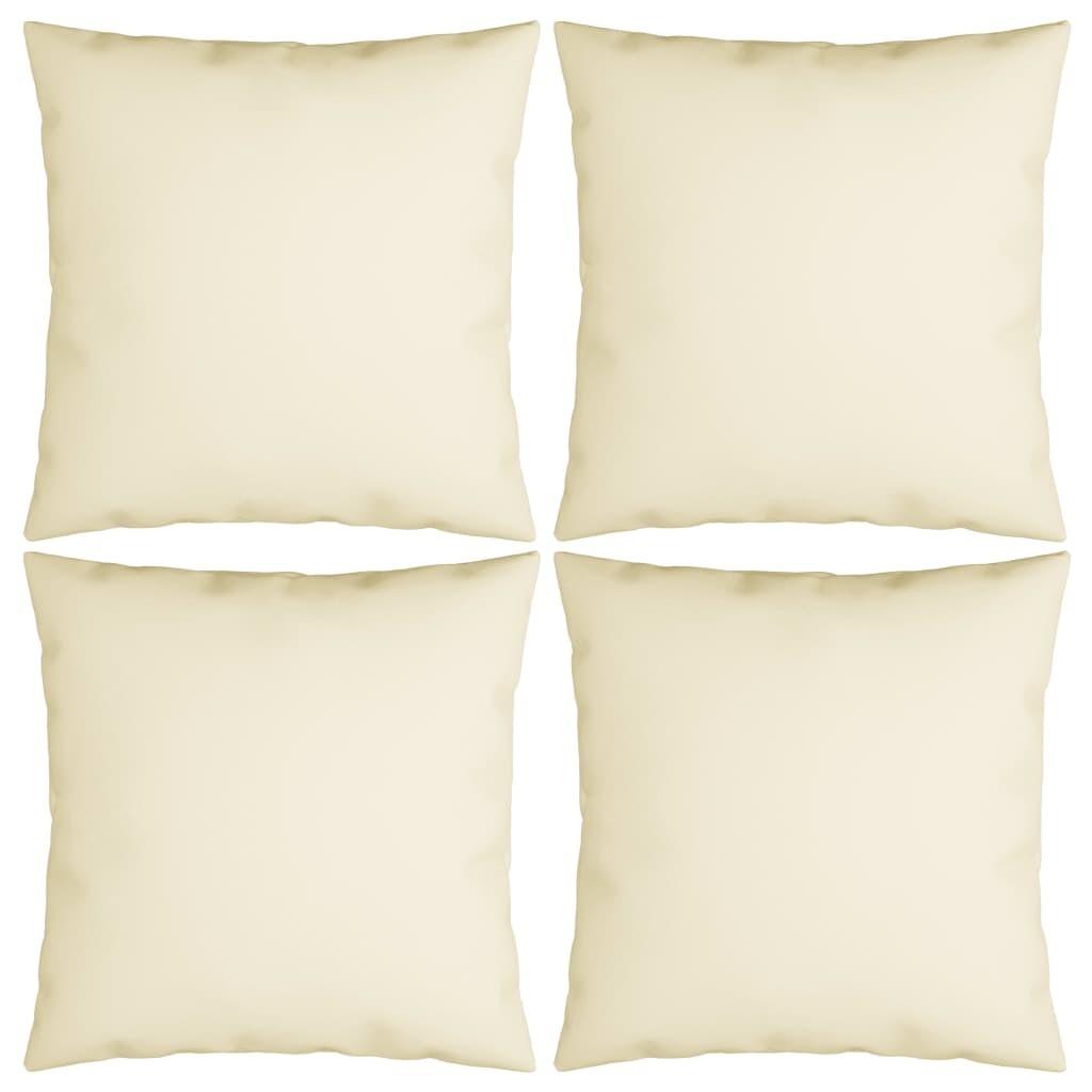 Pyntepuder 4 stk. 50x50 cm stof cremefarvet