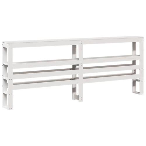 Sengeramme med sengegavl 150x200 cm massivt fyrretræ hvid