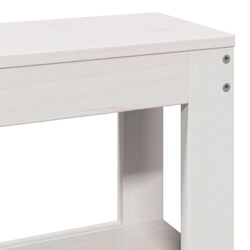 Sengeramme med sengegavl 150x200 cm massivt fyrretræ hvid