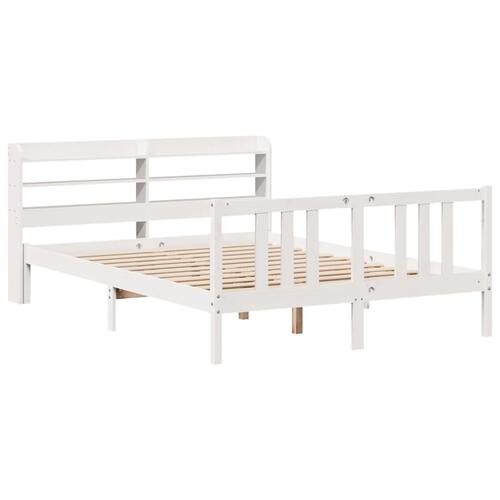 Sengeramme med hovedgærde uden madras Hvid 160x200 cm