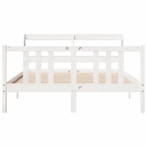 Sengeramme med hovedgærde uden madras Hvid 160x200 cm