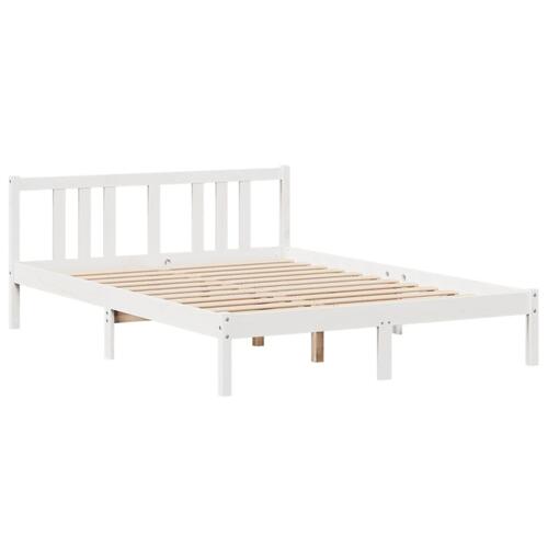 Sengeramme med hovedgærde uden madras Hvid 160x200 cm