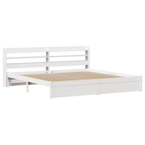 Sengeramme med hovedgærde uden madras Hvid 180x200 cm