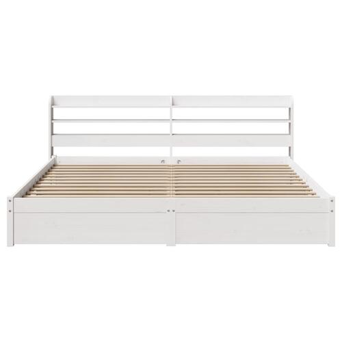 Sengeramme med hovedgærde uden madras Hvid 180x200 cm