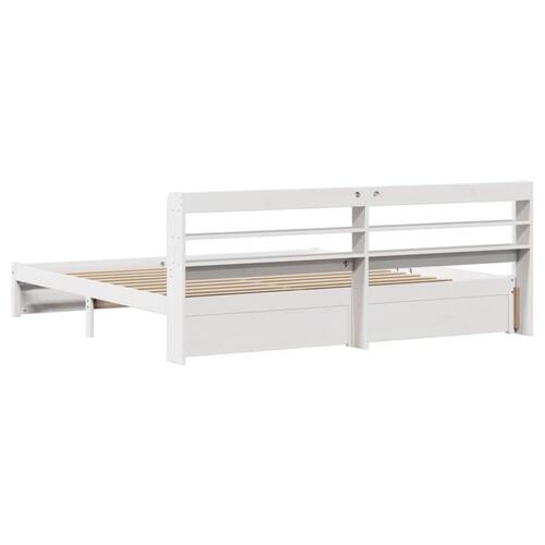 Sengeramme med hovedgærde uden madras Hvid 180x200 cm