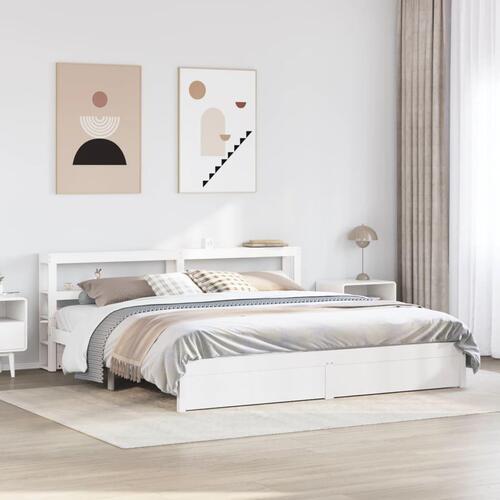 Sengeramme med hovedgærde uden madras Hvid 180x200 cm