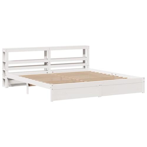 Sengeramme med hovedgærde uden madras Hvid 180x200 cm