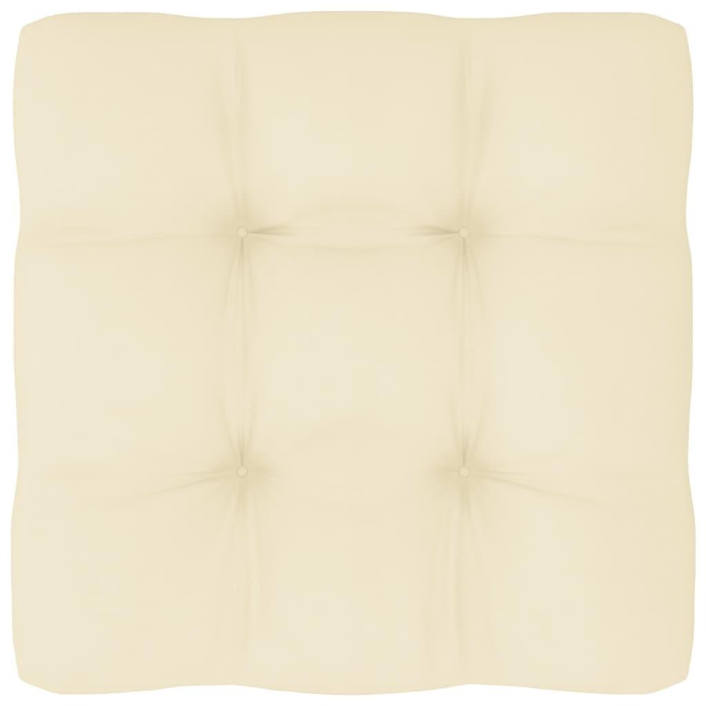 Pallehynde 60x60x12 cm stof cremefarvet
