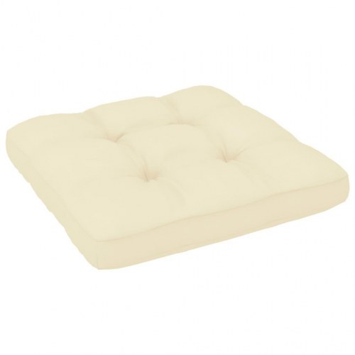 Pallehynde 60x60x12 cm stof cremefarvet