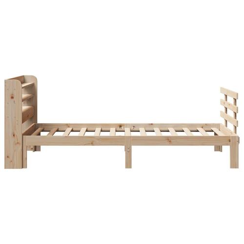 Sengeramme med sengegavl 100x200 cm massivt fyrretræ