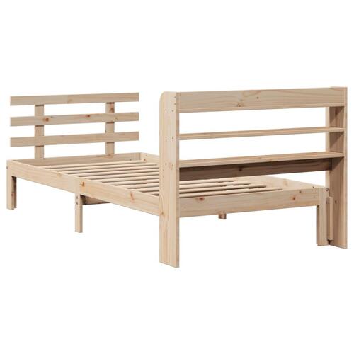 Sengeramme med sengegavl 100x200 cm massivt fyrretræ