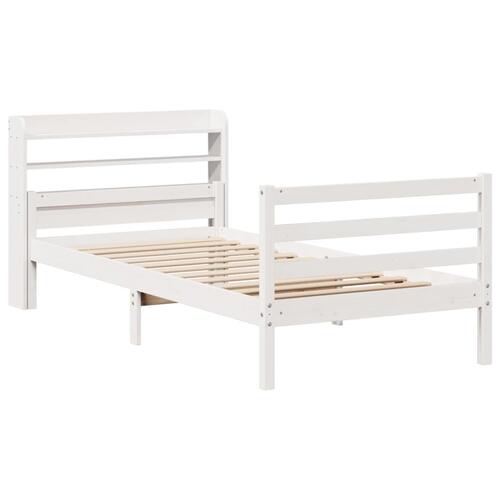 Sengeramme med hovedgærde uden madras Hvid 100x200 cm