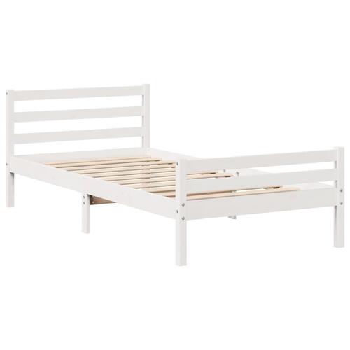 Sengeramme med hovedgærde uden madras Hvid 100x200 cm