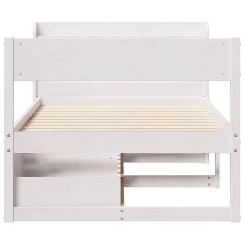 Sengeramme uden madras 100x200 cm massivt fyrretræ hvid