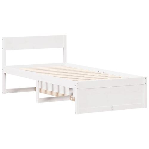Sengeramme uden madras 100x200 cm massivt fyrretræ hvid