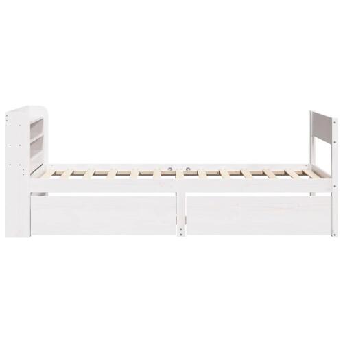 Sengeramme uden madras 100x200 cm massivt fyrretræ hvid
