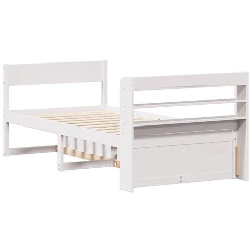 Sengeramme uden madras 100x200 cm massivt fyrretræ hvid