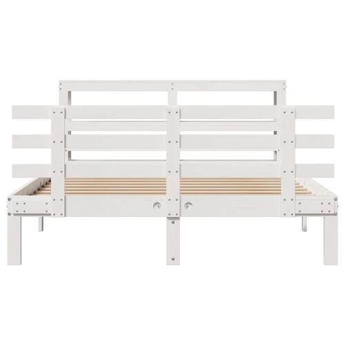 Sengeramme med hovedgærde uden madras Hvid 160x200 cm