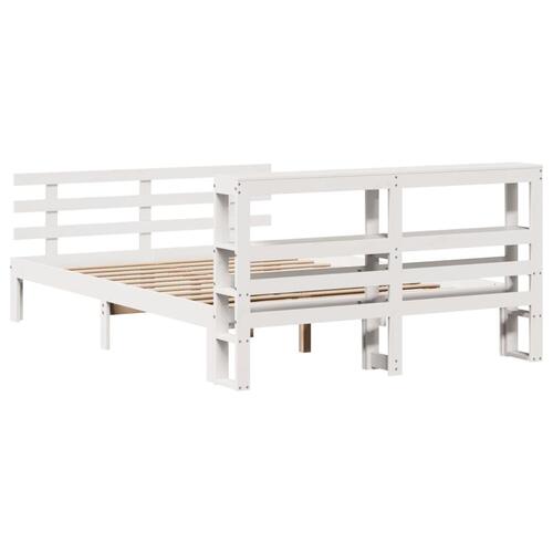 Sengeramme med hovedgærde uden madras Hvid 160x200 cm
