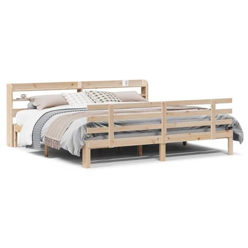 Sengeramme med sengegavl 180x200 cm massivt fyrretræ