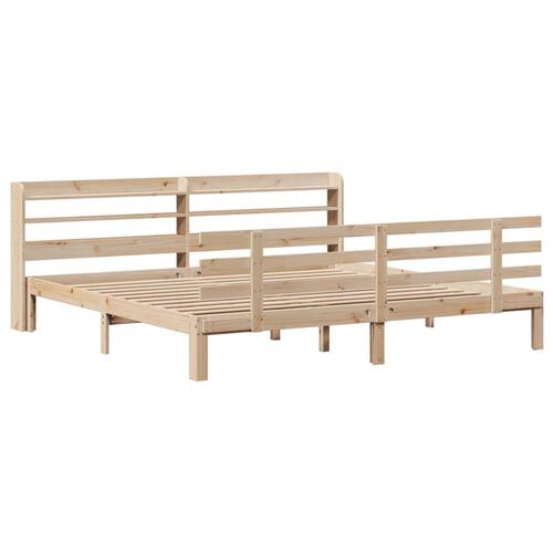 Sengeramme med sengegavl 180x200 cm massivt fyrretræ