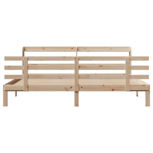 Sengeramme med sengegavl 180x200 cm massivt fyrretræ