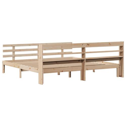 Sengeramme med sengegavl 180x200 cm massivt fyrretræ
