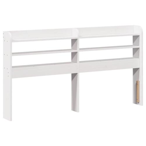 Sengeramme med sengegavl135x190 cm massivt fyrretræ hvid