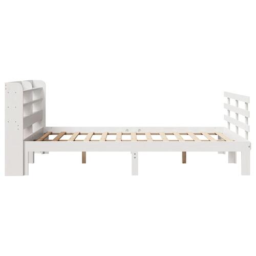 Sengeramme med sengegavl135x190 cm massivt fyrretræ hvid