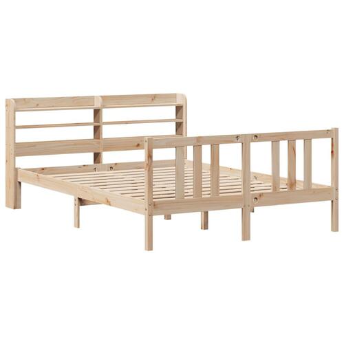 Sengeramme med sengegavl 140x190 cm massivt fyrretræ