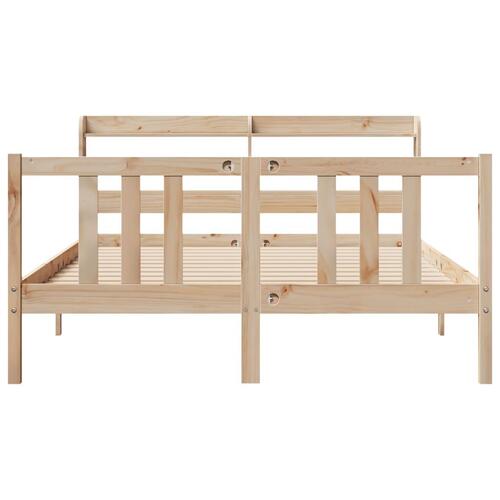 Sengeramme med sengegavl 140x190 cm massivt fyrretræ