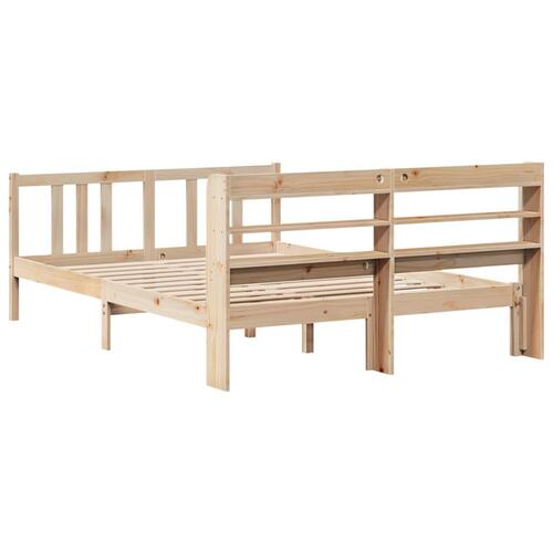 Sengeramme med sengegavl 140x190 cm massivt fyrretræ