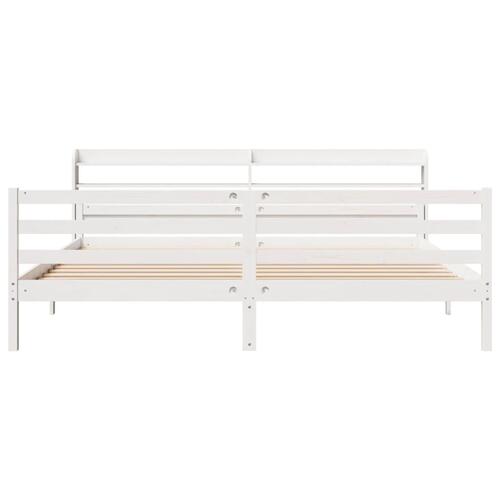 Sengeramme med hovedgærde uden madras Hvid 180x200 cm