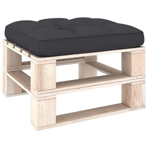 Pallehynde 70x70x12 cm stof antracitgrå