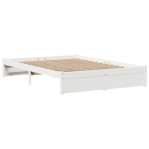 Sengeramme med hovedgærde uden madras Hvid 140x200 cm