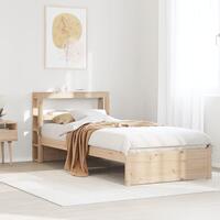 Sengeramme med sengegavl 75x190 cm massivt fyrretræ
