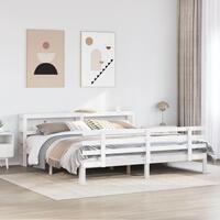 Sengeramme med hovedgærde uden madras Hvid 180x200 cm