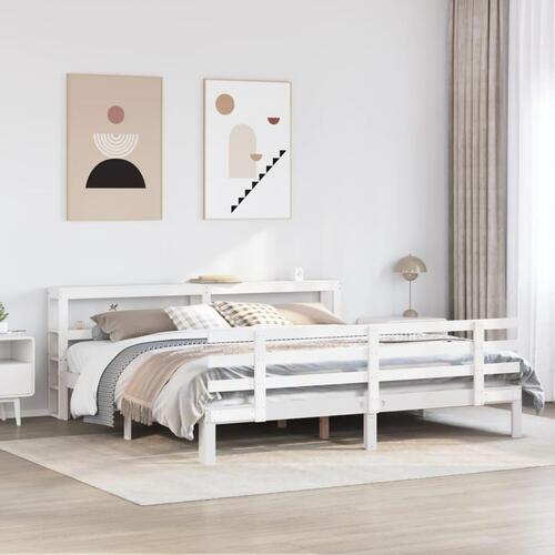 Sengeramme med hovedgærde uden madras Hvid 180x200 cm