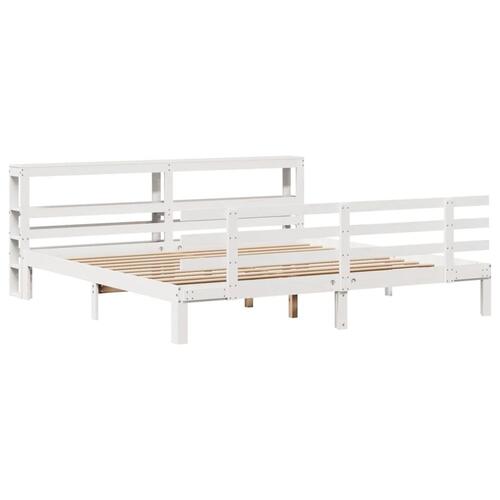Sengeramme med hovedgærde uden madras Hvid 180x200 cm