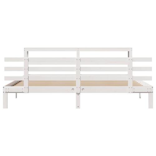 Sengeramme med hovedgærde uden madras Hvid 180x200 cm