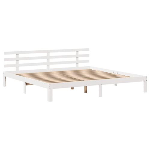 Sengeramme med hovedgærde uden madras Hvid 180x200 cm