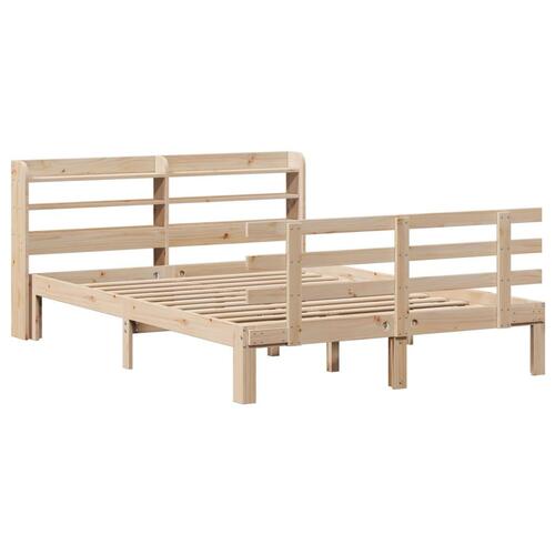 Sengeramme med sengegavl 150x200 cm massivt fyrretræ