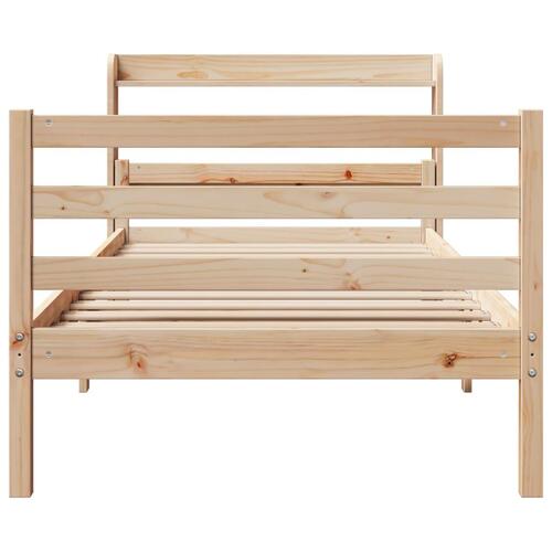 Sengeramme med sengegavl 100x200 cm massivt fyrretræ