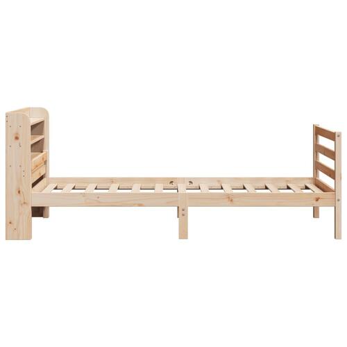Sengeramme med sengegavl 100x200 cm massivt fyrretræ