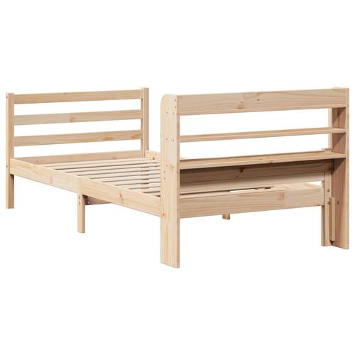 Sengeramme med sengegavl 100x200 cm massivt fyrretræ