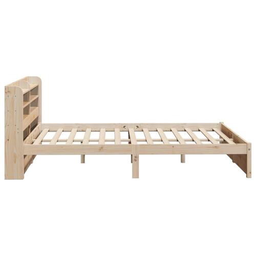 Sengeramme med sengegavl 135x190 cm massivt fyrretræ hvid