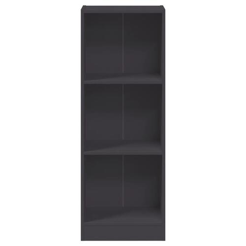 Bogreol med 3 hylder 40x24x109 cm konstrueret træ grå