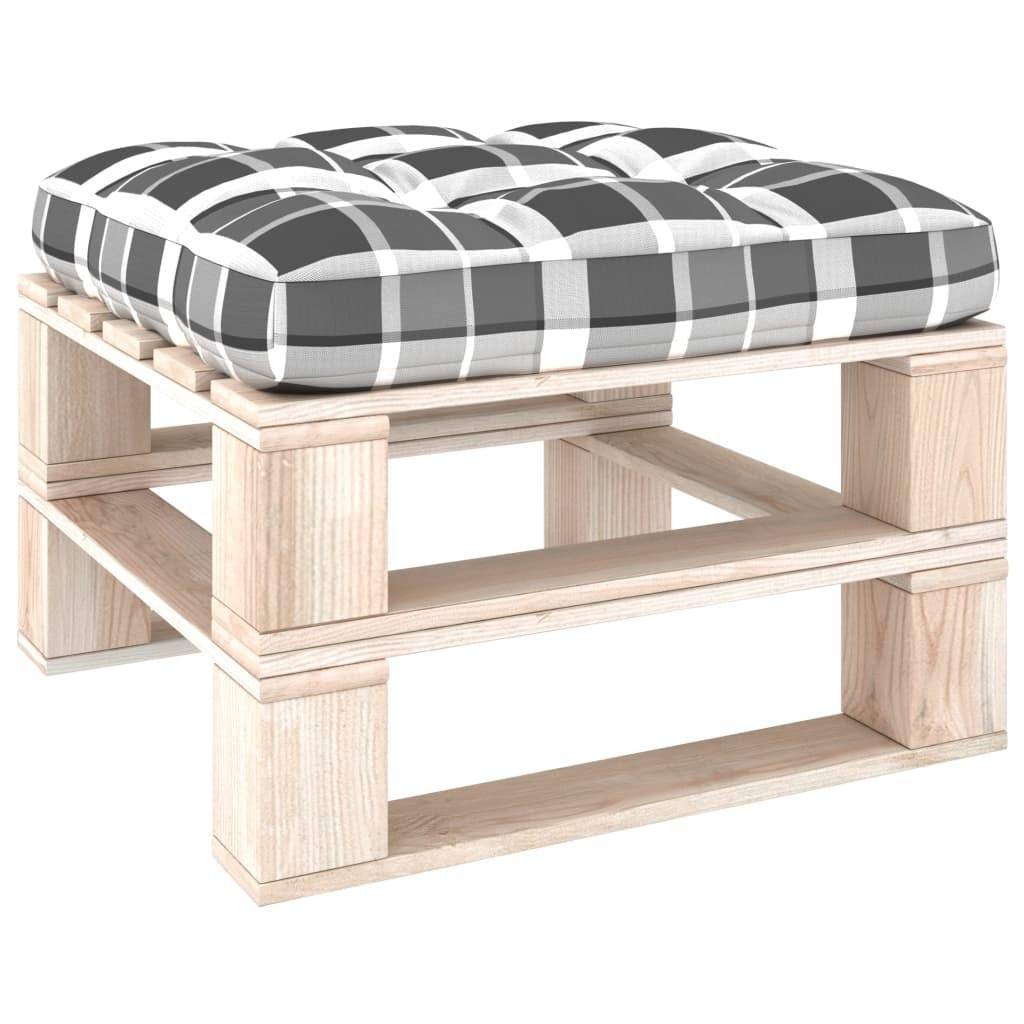 Pallehynde 70x70x12 cm stof gråternet